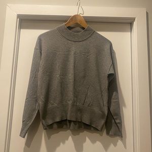 Gray lock neck turtleneck